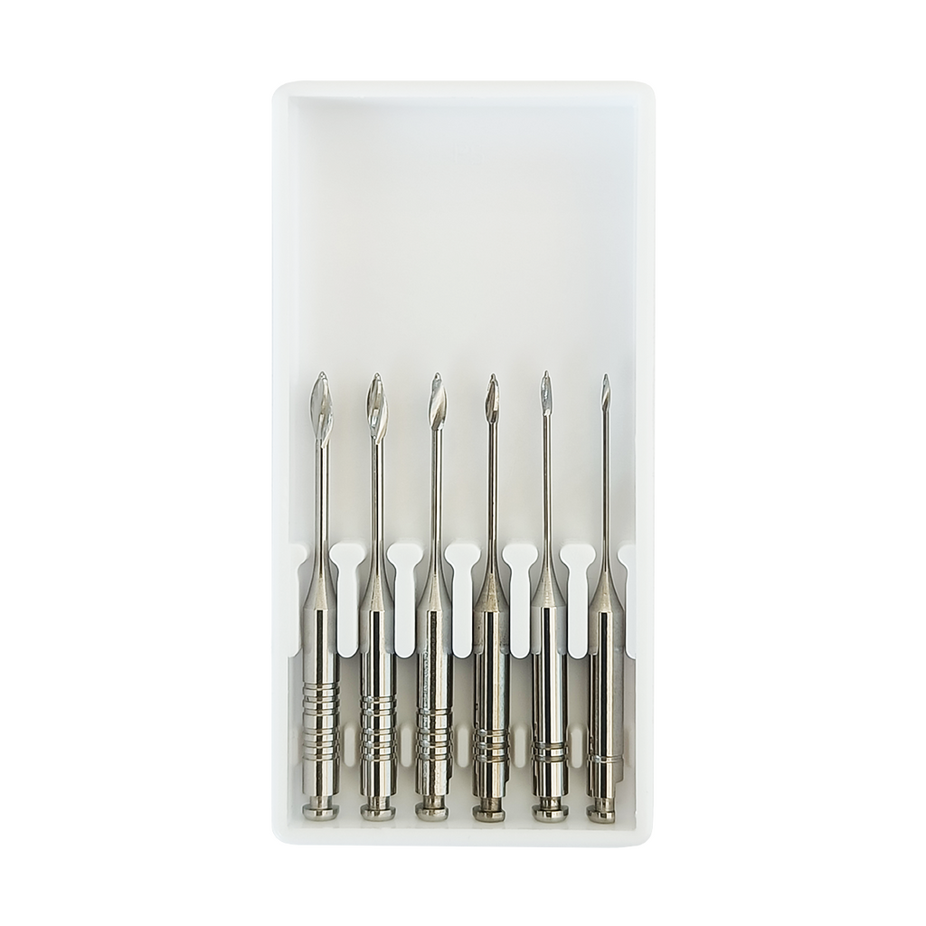 6x Dental Burs & Glidden Drills Set - Endodontic Files Reamers 1#-6# 32mm For Root Canal