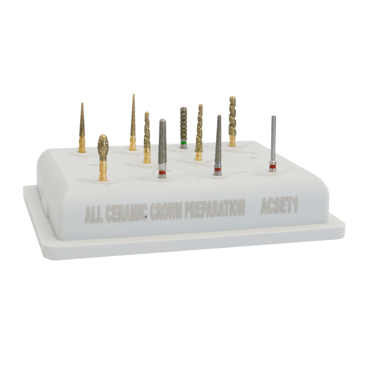 Gold burs kit: all ceramic crown preparation