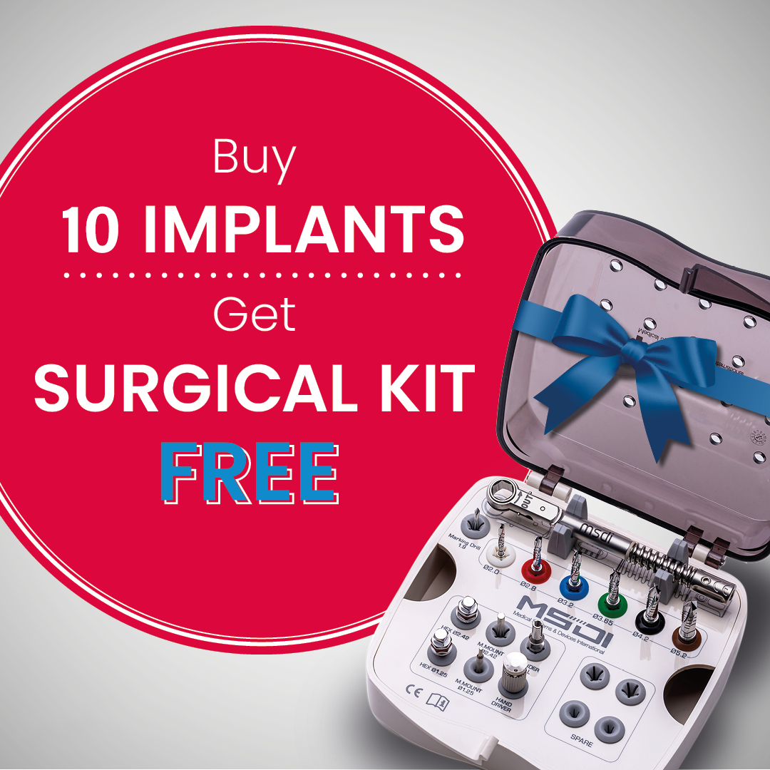 10 implants + surgical kit