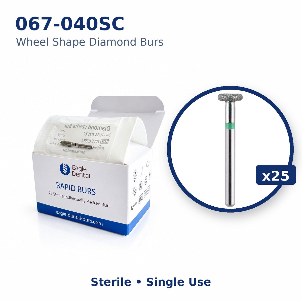 Eagle Rapid sterile Wheel bur box, 25 per pack