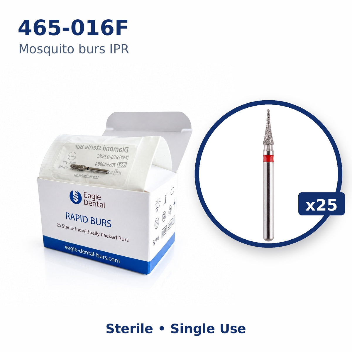 Eagle Rapid sterile Mosquito IPR bur box, 25 per pack