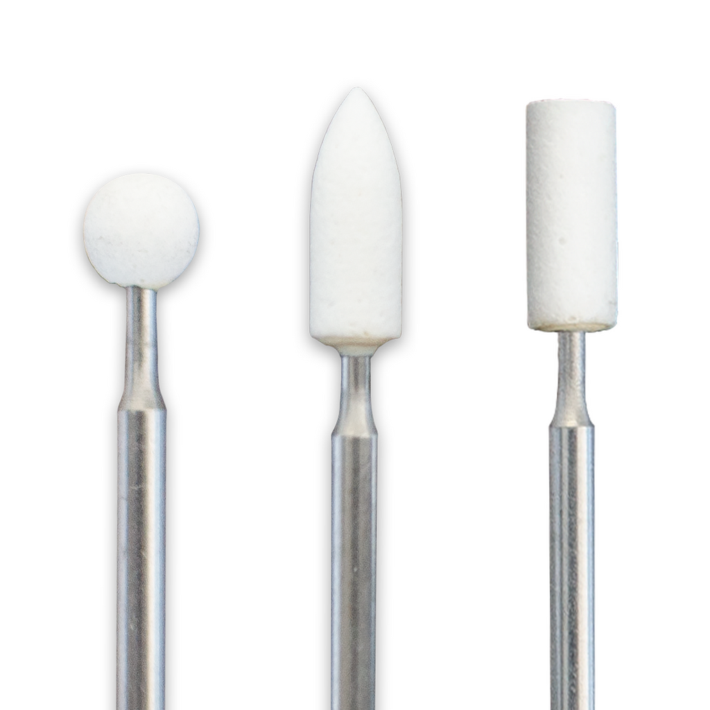 12-Pack Dental Polishing Burs - White Stone Porcelain/Resin, FG Shank For High-Speed Handpiece