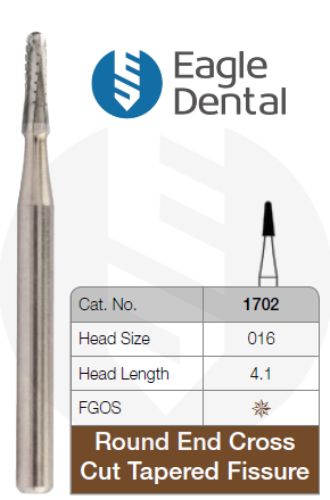 Round end cross cut tapered fissure burs
