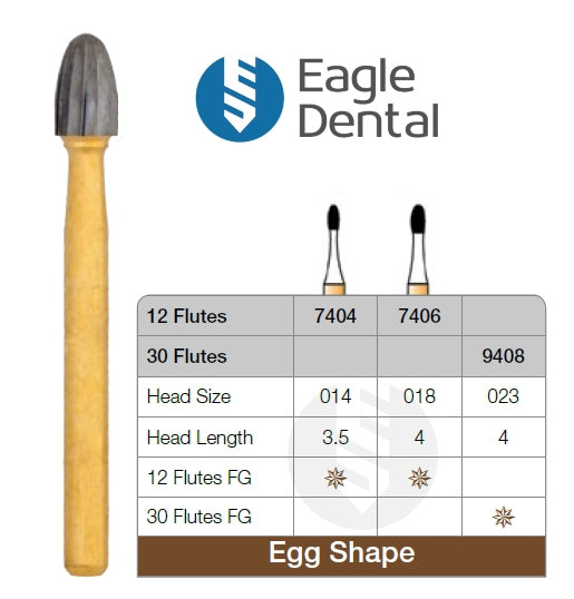 Football carbide burs