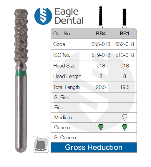 Gross Reduction Diamond Burs