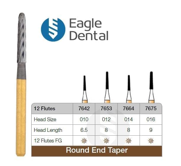 Round End Taper Carbide Burs 12 blades