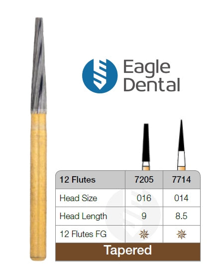 Tapered Carbide Burs - 12 blades