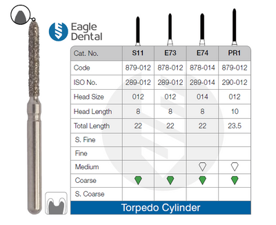 Eagle Dental Diamond Torpedo Burs